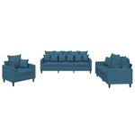 vidaXL Ensemble de canapés 3 Pièces avec coussins Bleu Velours