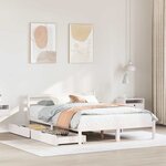 vidaXL Cadre de lit sans matelas blanc 150x200 cm bois de pin massif