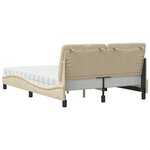 vidaXL Lit avec matelas crème 140x200 cm tissu