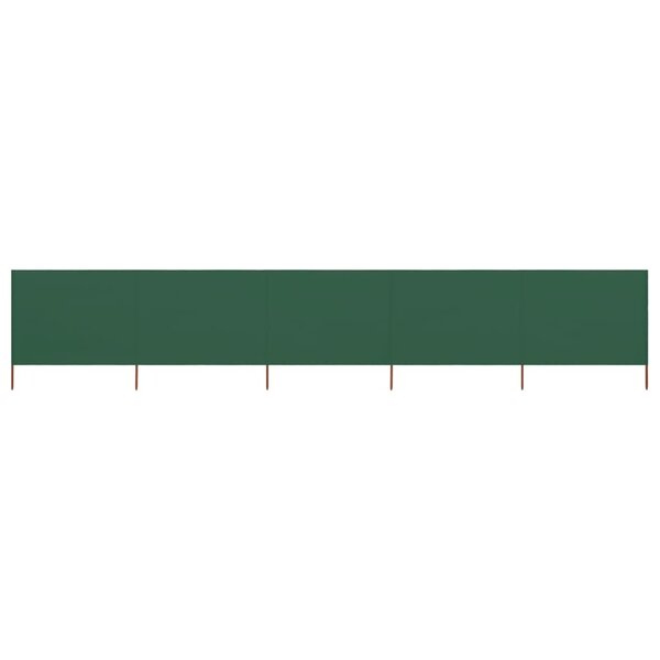 vidaXL Paravent 5 panneaux Tissu 600 x 160 cm Vert