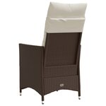 vidaXL Chaise inclinable de jardin avec coussins marron résine tressée