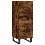 vidaXL Buffet haut Chêne fumé 34 5x34x180 cm Bois d'ingénierie