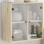 vidaXL Armoire murale avec portes en verre chêne sonoma 68x37x68 5 cm
