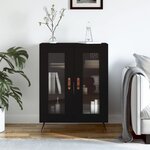 vidaXL Buffet noir 69 5x34x90 cm bois d'ingénierie