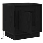 vidaXL Table de chevet avec lumières LED Chêne noir 44x34 5x45 cm