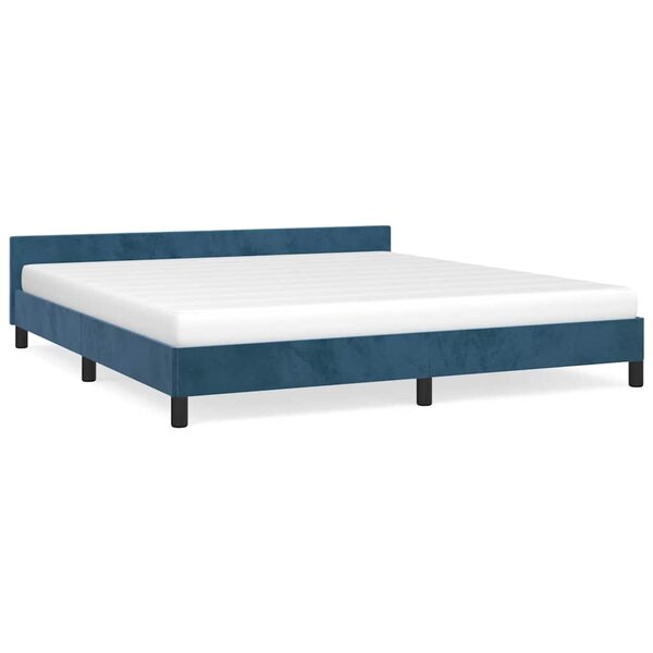 vidaXL Cadre de lit sans matelas bleu foncé 180x200 cm velours
