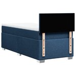 vidaXL Sommier à lattes de lit avec matelas Bleu 90x190 cm Tissu