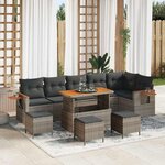 vidaXL Ensemble de canapé de jardin 10 Pièces Gris 110 x 55 x 71 cm