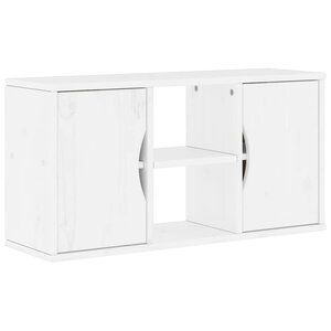 vidaXL Meuble TV ODDA blanc 79x24x40 cm bois massif pin
