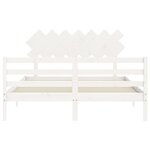 vidaXL Cadre de lit sans matelas blanc 140x200 cm bois massif