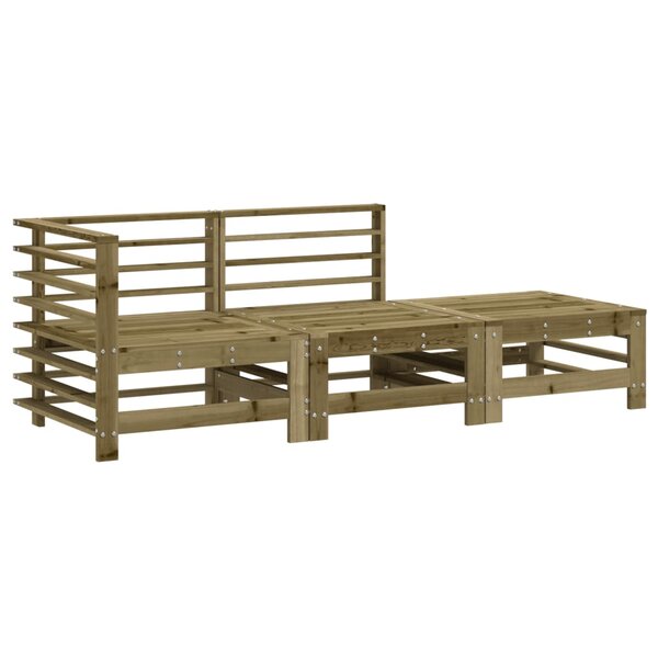 vidaXL Salon de jardin 3 Pièces bois de pin imprégné