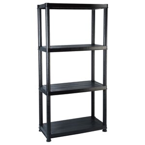 vidaXL Étagère de rangement à 4 niveaux Noir 61x30 5x130 cm Plastique