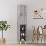 vidaXL Buffet haut Sonoma gris 34 5x34x180 cm Bois d'ingénierie