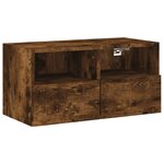 vidaXL Meuble TV mural chêne fumé 60x30x30 cm bois d'ingénierie