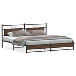 vidaXL Cadre de lit en métal sans matelas chêne marron 193x203 cm