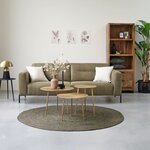 LABEL51 Tapis Jute Rond 150x150 cm XL Vert armée