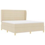Lit à ressorts vidaXL avec matelas Crème 180x200 cm en tissu