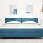 vidaXL Tête de Lit LED Argyle Manuel Bleu foncé 90 cm Velours