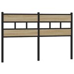 vidaXL Tête de lit chêne sonoma 140 cm fer et bois d’ingénierie