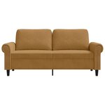 vidaXL Canapé à 2 places Marron 140 cm Velours