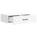 vidaXL Table d'appoint murale Blanc brillant 59 x 34 5 x 17 cm
