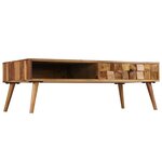 vidaXL Table basse Bois Sesham massif avec finition miel 110x50x37 cm