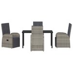 vidaXL Ensemble de salle à manger pour jardin 5 Pièces Gris polyrotin