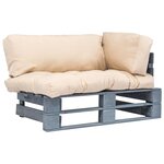 vidaXL Canapé de jardin palette avec coussins sable Pinède