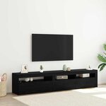 vidaXL Meuble TV 2 Pièces Chêne noir 195 x 35 x 40 cm Bois d'ingénierie