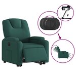 vidaXL Fauteuil inclinable électrique vert foncé tissu