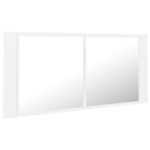 vidaXL Armoire salle de bain à miroir LED Blanc 100x12x45 cm Acrylique