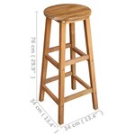 vidaXL Tabourets de bar lot de 2 bois d'acacia massif