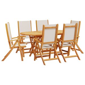 vidaXL Ensemble à Manger de jardin 7Pièces bois d'acacia solide textilène