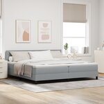 vidaXL Lit à ressort avec matelas & LED Gris clair 200x200 cm Tissu