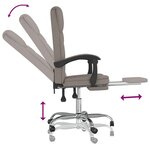 vidaXL Fauteuil inclinable de bureau Taupe Tissu