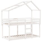 vidaXL Lit superposé avec toit blanc 90x200 cm bois de pin massif