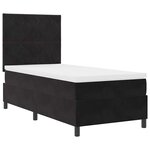 vidaXL Lit à ressorts avec matelas Noir 100 x 200 cm Velours