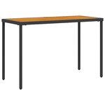 vidaXL Table de jardin avec dessus en bois d'acacia noir 115x54x74 cm