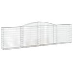 vidaXL Paniers à gabions arqués 15 Pièces 400x30x100/120 cm Fer galvanisé