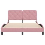 vidaXL Cadre de lit avec LED sans matelas rose 120x200 cm velours