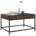 vidaXL Table basse avec LED infini chêne marron 70x50x41 cm