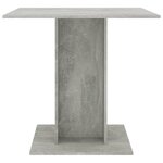 Vidaxl table de salle à manger gris béton 80 x 80 x 75 cm aggloméré