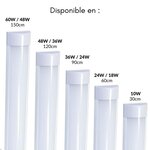 Réglette  lumineuse led 60cm 24w - blanc neutre 4000k - 5500k - silamp