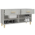 vidaXL Armoire à chaussures Gris béton 102x35x55 cm Bois d'ingénierie