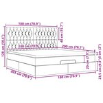 VidaXL Cadre de lit ottoman et matelas gris clair 180x200 cm tissu