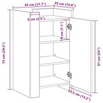 vidaXL Buffet Chêne artisanal 45 x 35 x 75 cm Bois d'ingénierie