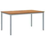 vidaXL Ensemble de salle à manger pour jardin 7 Pièces Gris et marron