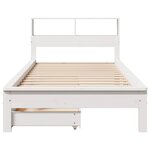 vidaXL Lit bibliothèque sans matelas blanc 90x200cm bois de pin massif