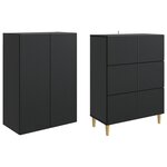 vidaXL Ensemble de Meubles 2 Pièces 66 x 34 5 x 90 cm Bois d'ingénierie
