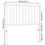 vidaXL Tête de lit métal blanc 75 cm